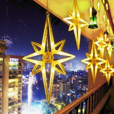 24V低压防水LED灯串，户外窗帘装饰点亮圣诞婚庆节日氛围