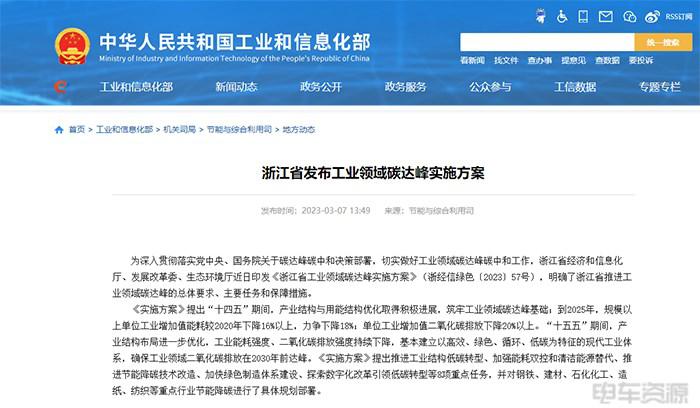 浙江新能源汽车产量目标达60万辆｜碳达峰实施方案