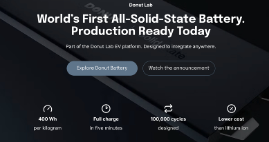全固态电池真来了？解析Donut Lab可量产电池参数
