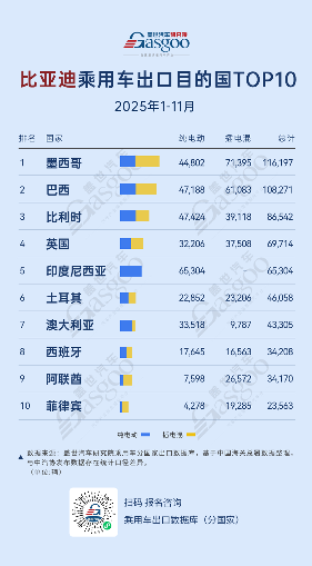 比亚迪2025年出口TOP10国家分析｜市场布局全攻略
