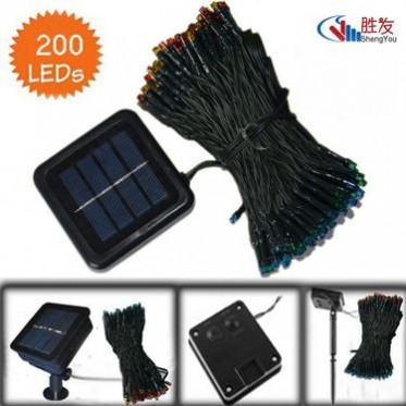 12米**led22米200led太阳能灯串圣诞节日装饰太阳能星星彩灯串