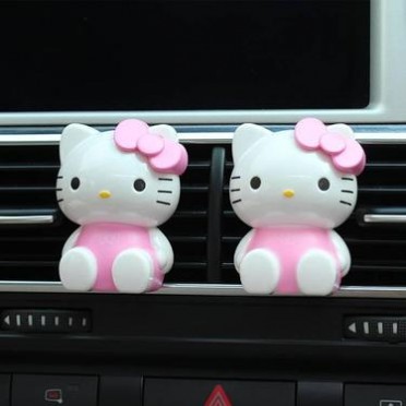 厂家 汽车风口香水 KT猫车载空调出风口香薰 供应DIY手工贴钻