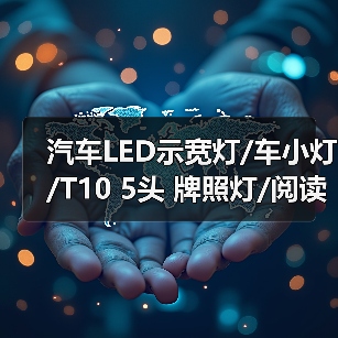 汽车LED示宽灯/车小灯/T10 5头 牌照灯/阅读灯/新增冰蓝色（图2）