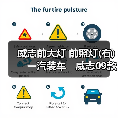 威志前大灯 前照灯(右)　一汽装车　威志09款二厢三厢不带ＬＥＤ（图4）