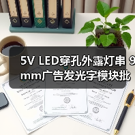 5V LED穿孔外露灯串 9mm广告发光字模块批发（图1）
