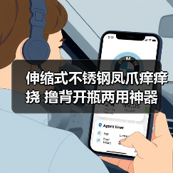 伸缩式不锈钢凤爪痒痒挠 撸背开瓶两用神器 一物多用实用工具（图3）